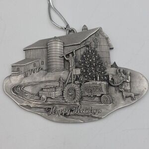 Vintage Case IH 1997 Pewter Holiday Ornament Series 1 Hanging the Star